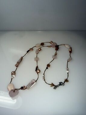 Silpada Rose Quarts , pearls and Champagne Bead Necklace